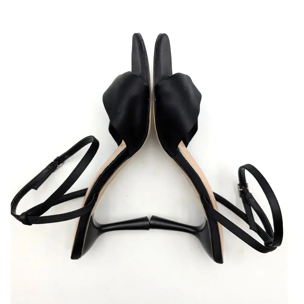 Jewel Badgley Mischka Kaia Ankle Strap Sandals Women's Black Size US8 EU38.5